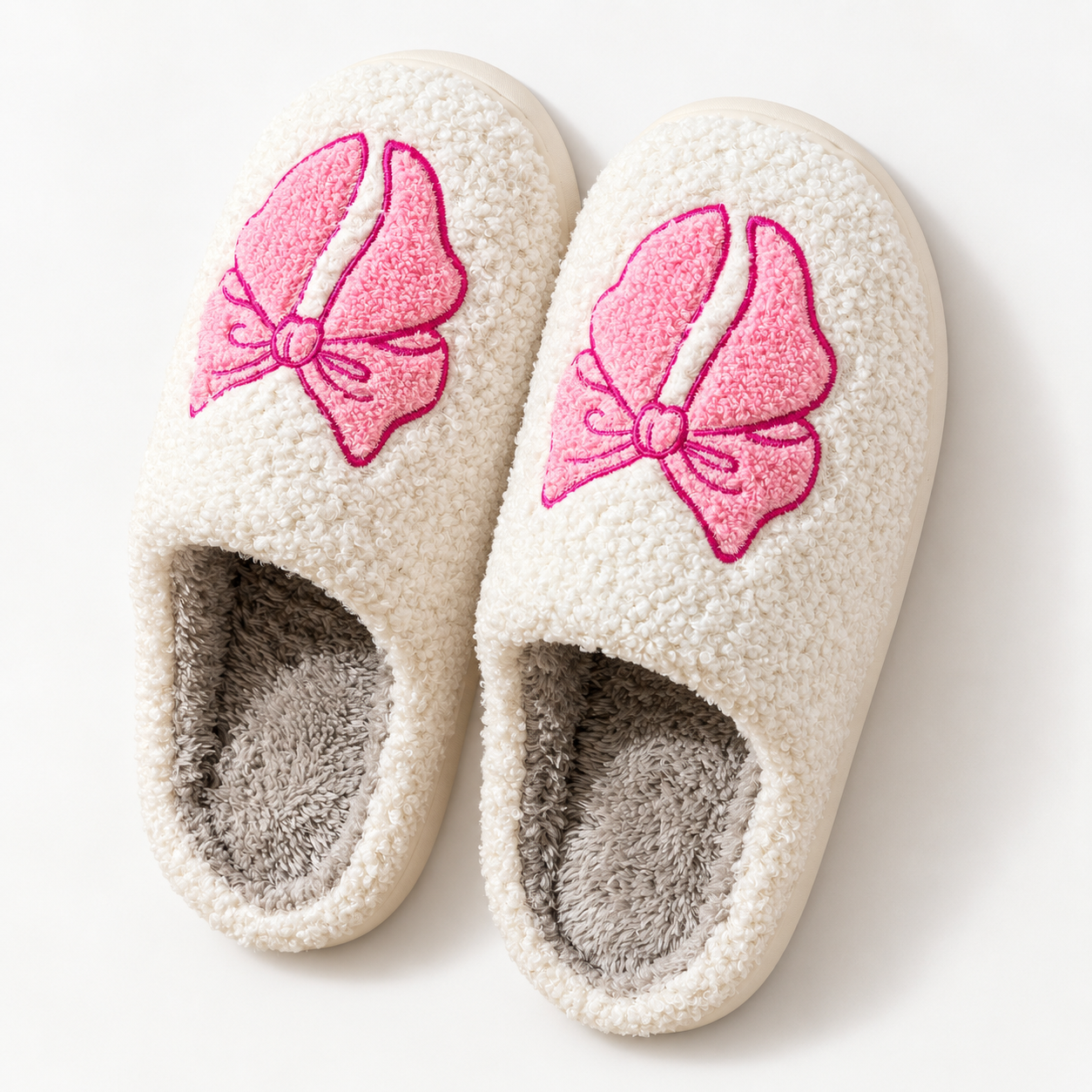 Bowknot Cozy Warm Indoor Winter House Slippers