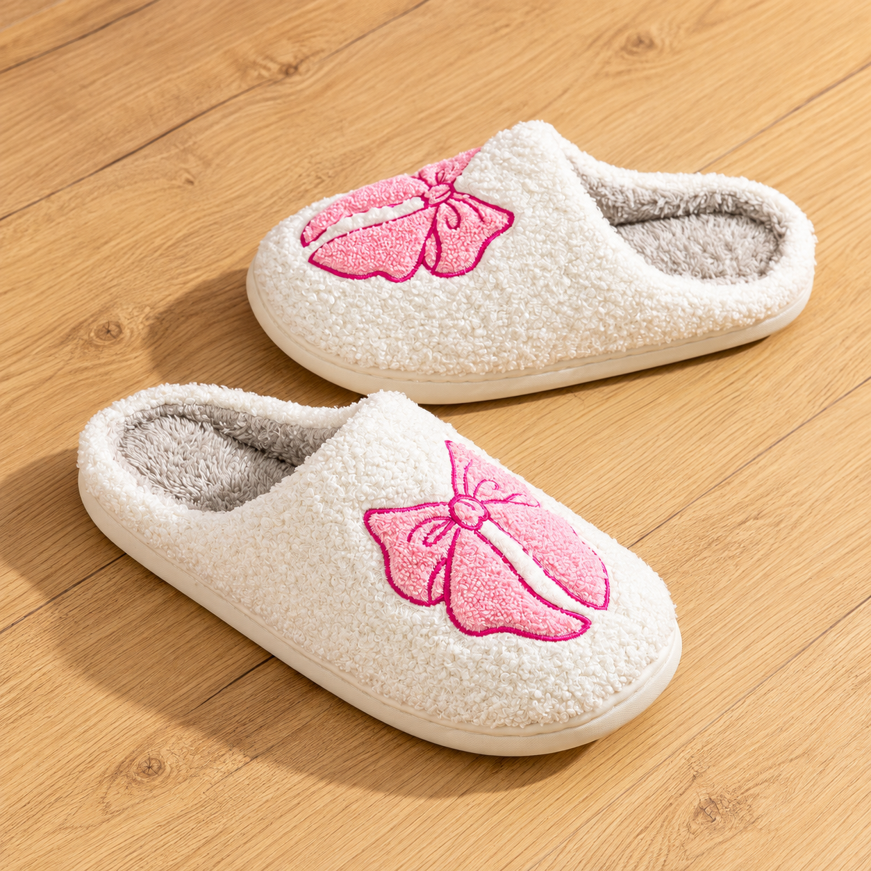 Bowknot Cozy Warm Indoor Winter House Slippers
