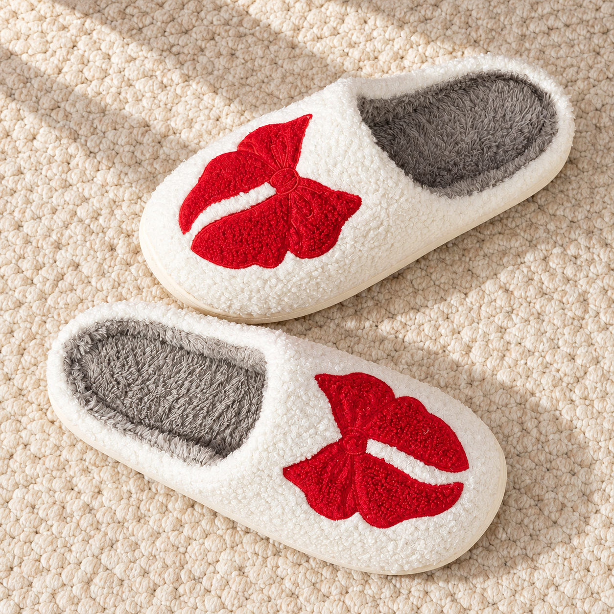 Bowknot Cozy Warm Indoor Winter House Slippers