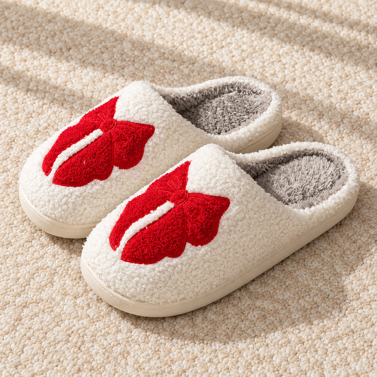 Bowknot Cozy Warm Indoor Winter House Slippers
