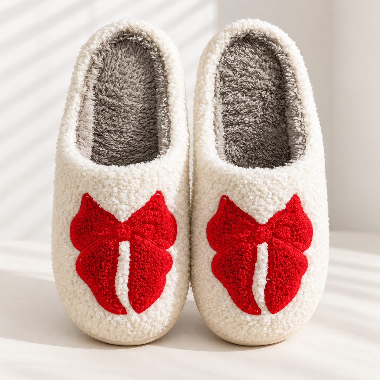 Bowknot Cozy Warm Indoor Winter House Slippers