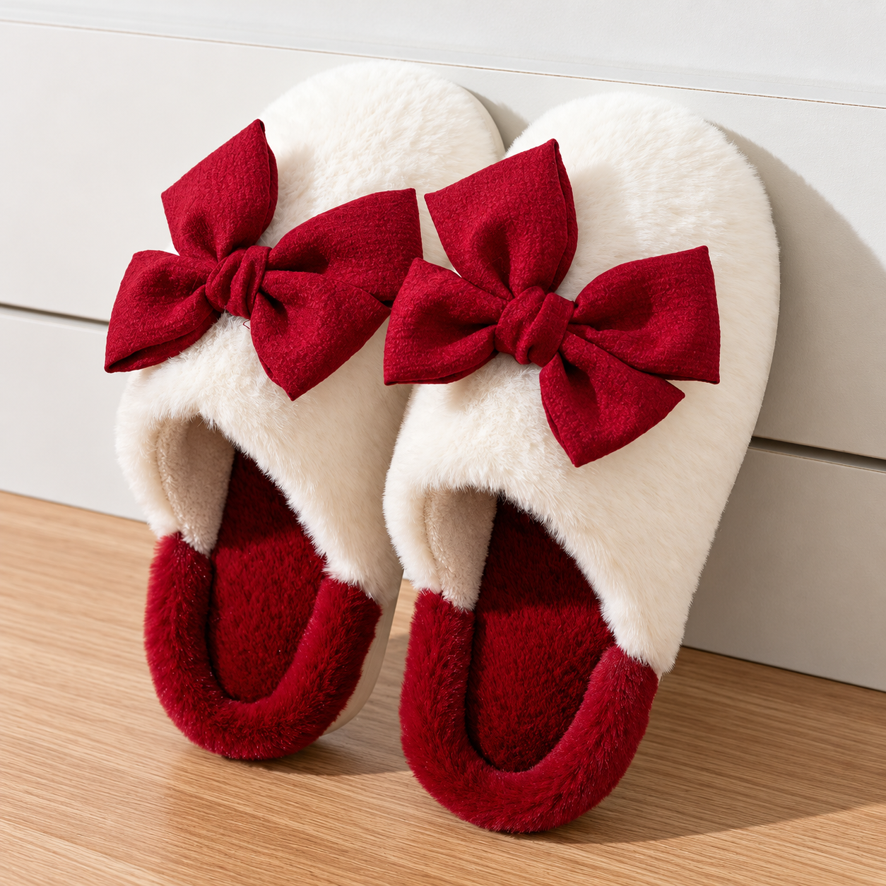Bowknot Cozy Warm Indoor Winter House Slippers