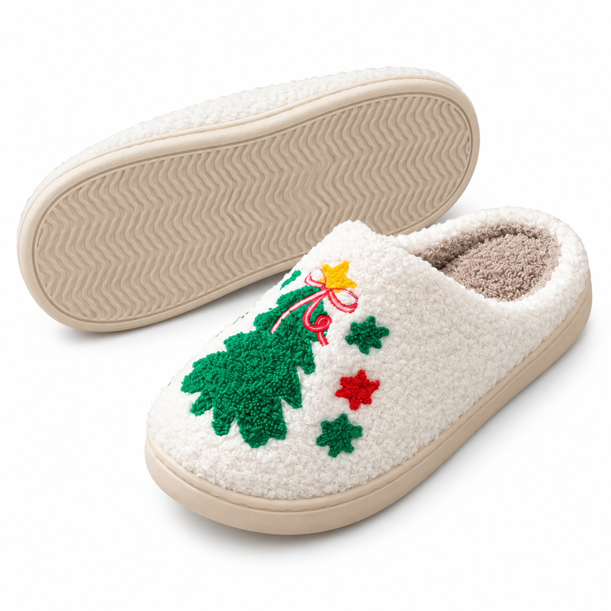 Christmas Gingerbread Cartoon Winter Holiday House Slippers