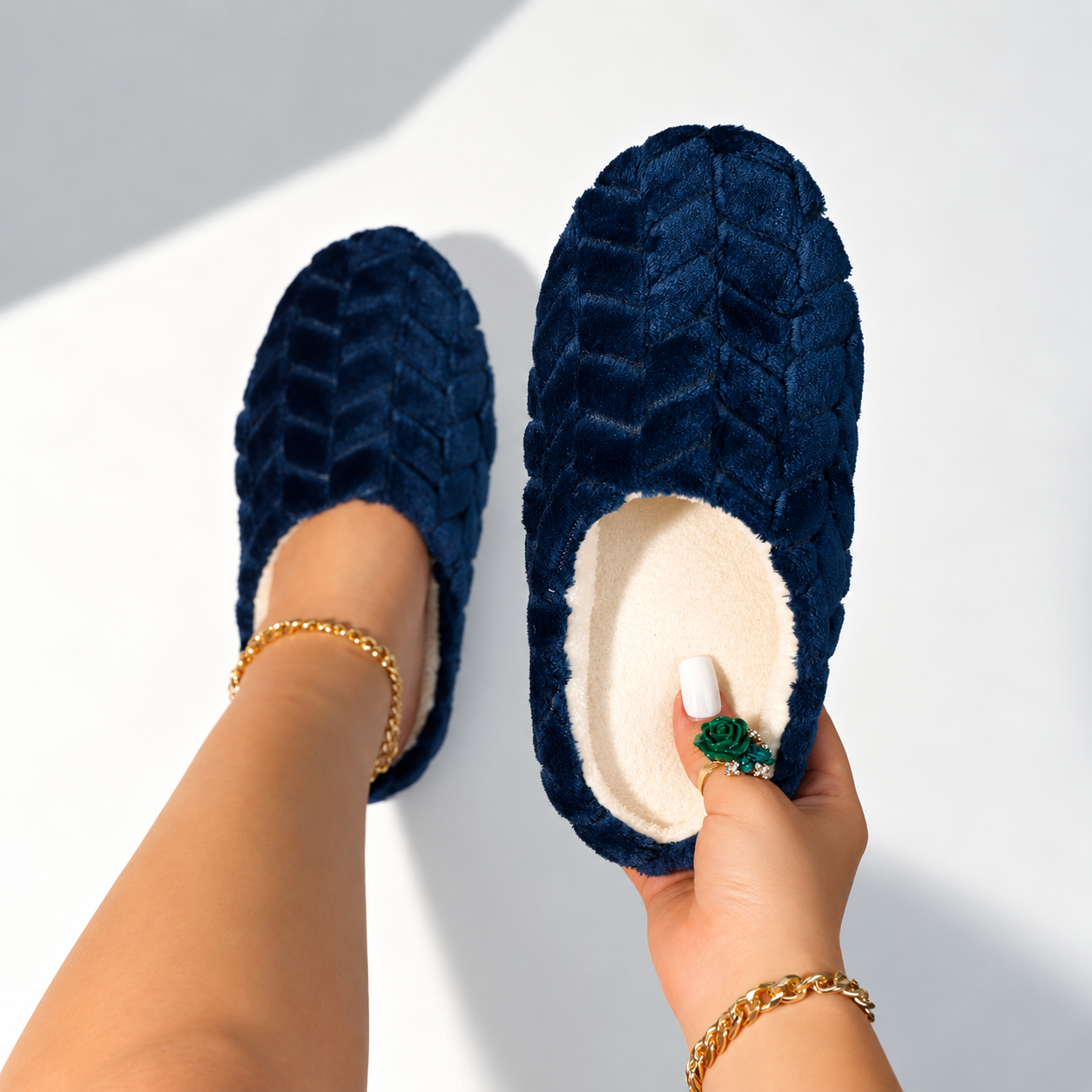 Fluffy Faux Fur Warm Lightweight Winter House Slippers