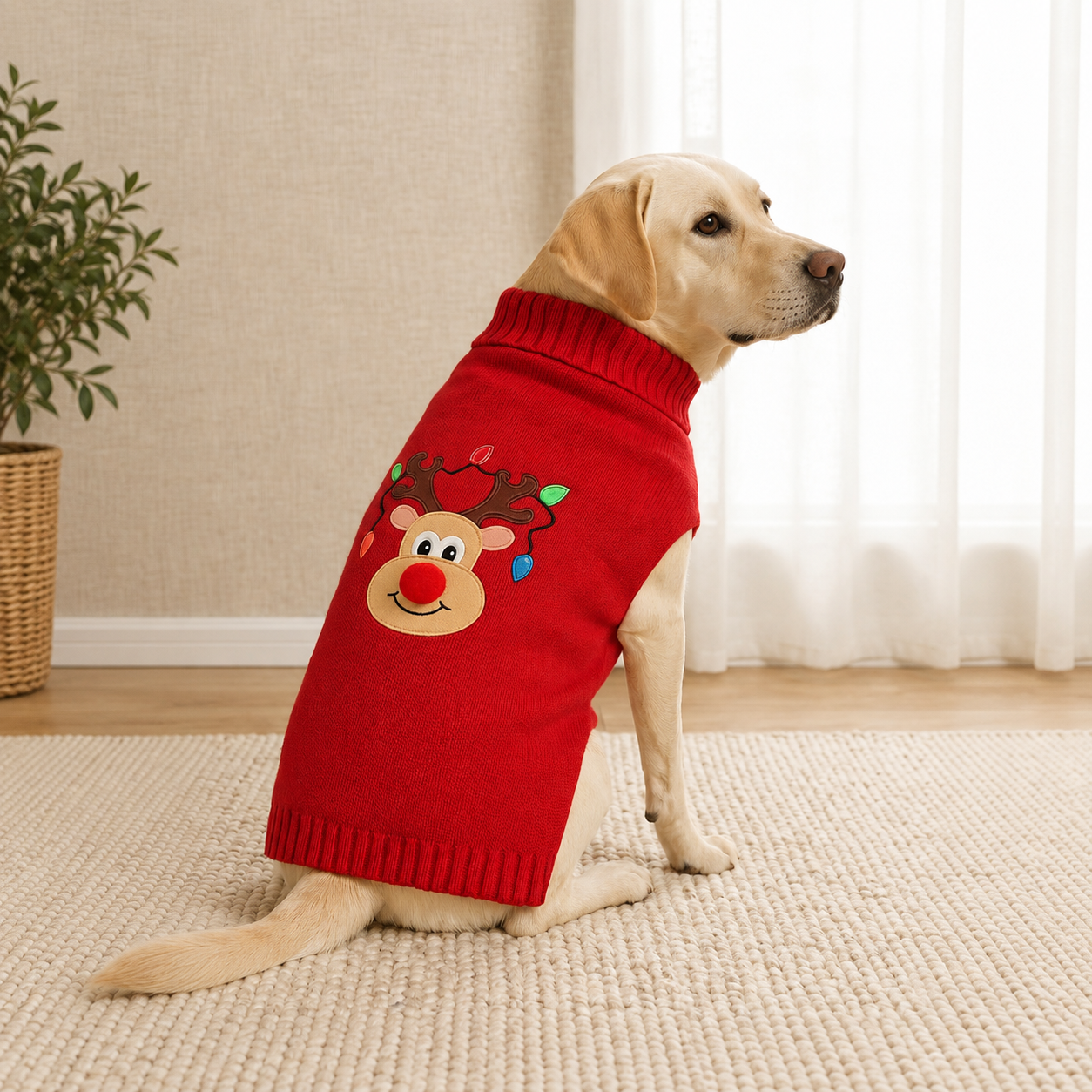 Casual Christmas High Collar Sweater For Dogs