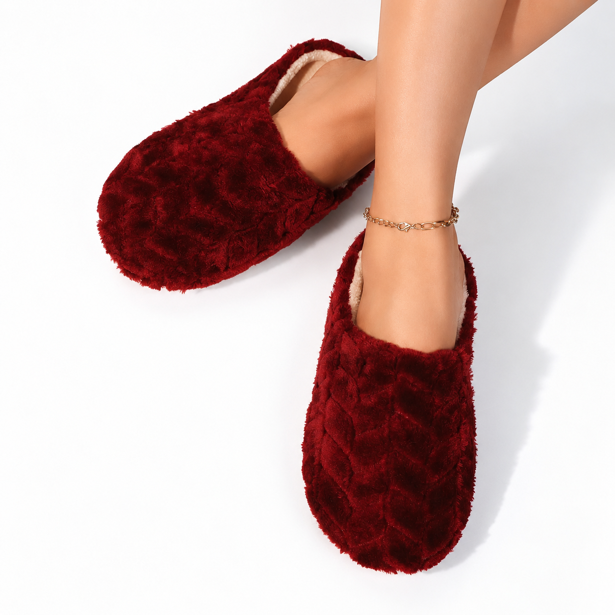 Fluffy Faux Fur Warm Lightweight Winter House Slippers