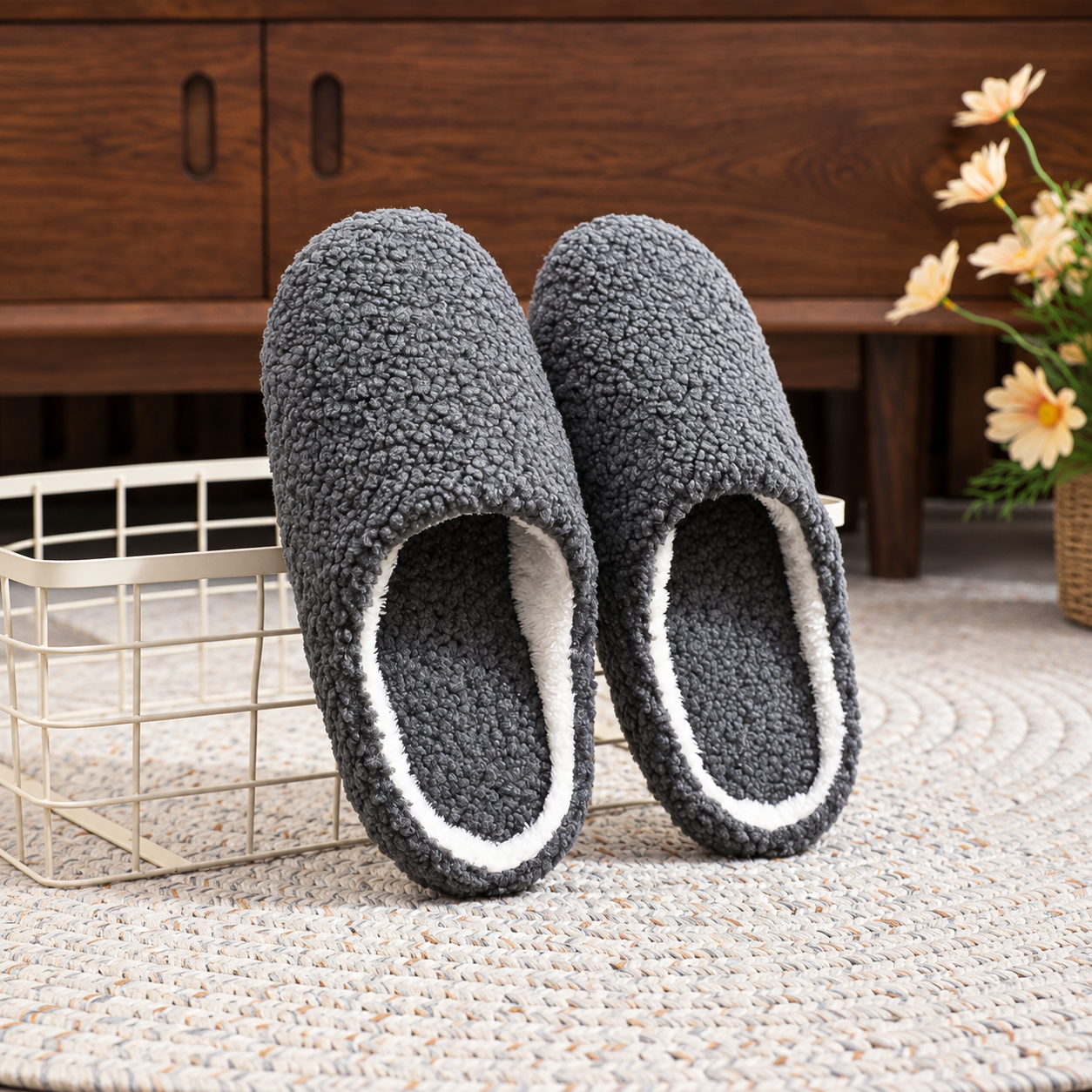 Soft Lightweight Fuzzy Indoor Winter House Slippers