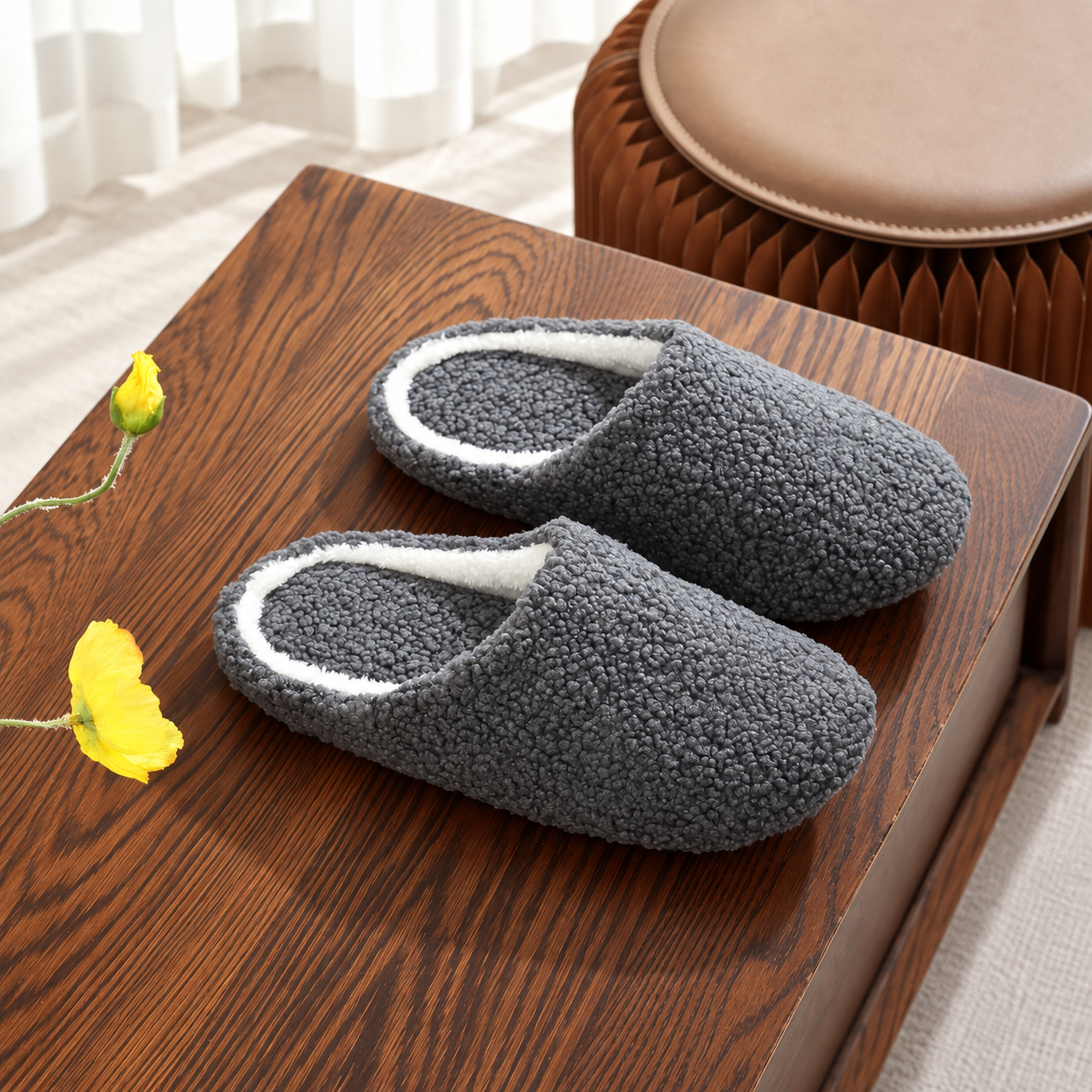 Soft Lightweight Fuzzy Indoor Winter House Slippers