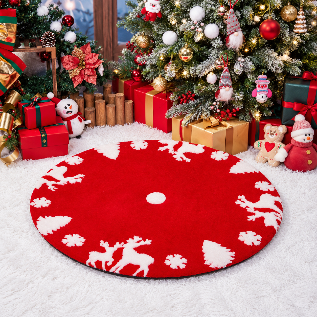 Casual Christmas Pattern Mat Bed For Pets