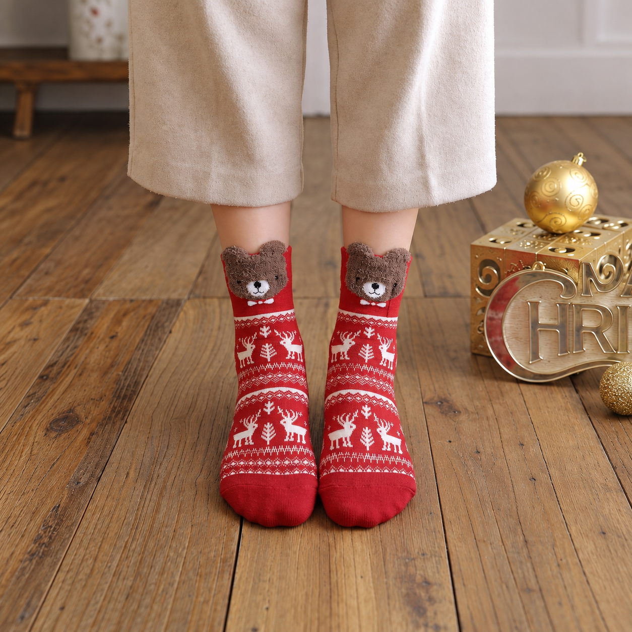 Animal Pattern Mid Calf Athletic Socks For Family