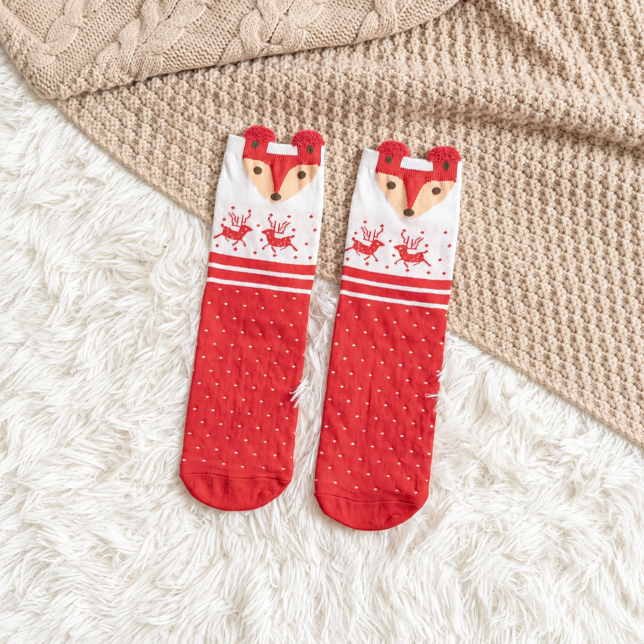 Animal Pattern Mid Calf Athletic Socks For Family