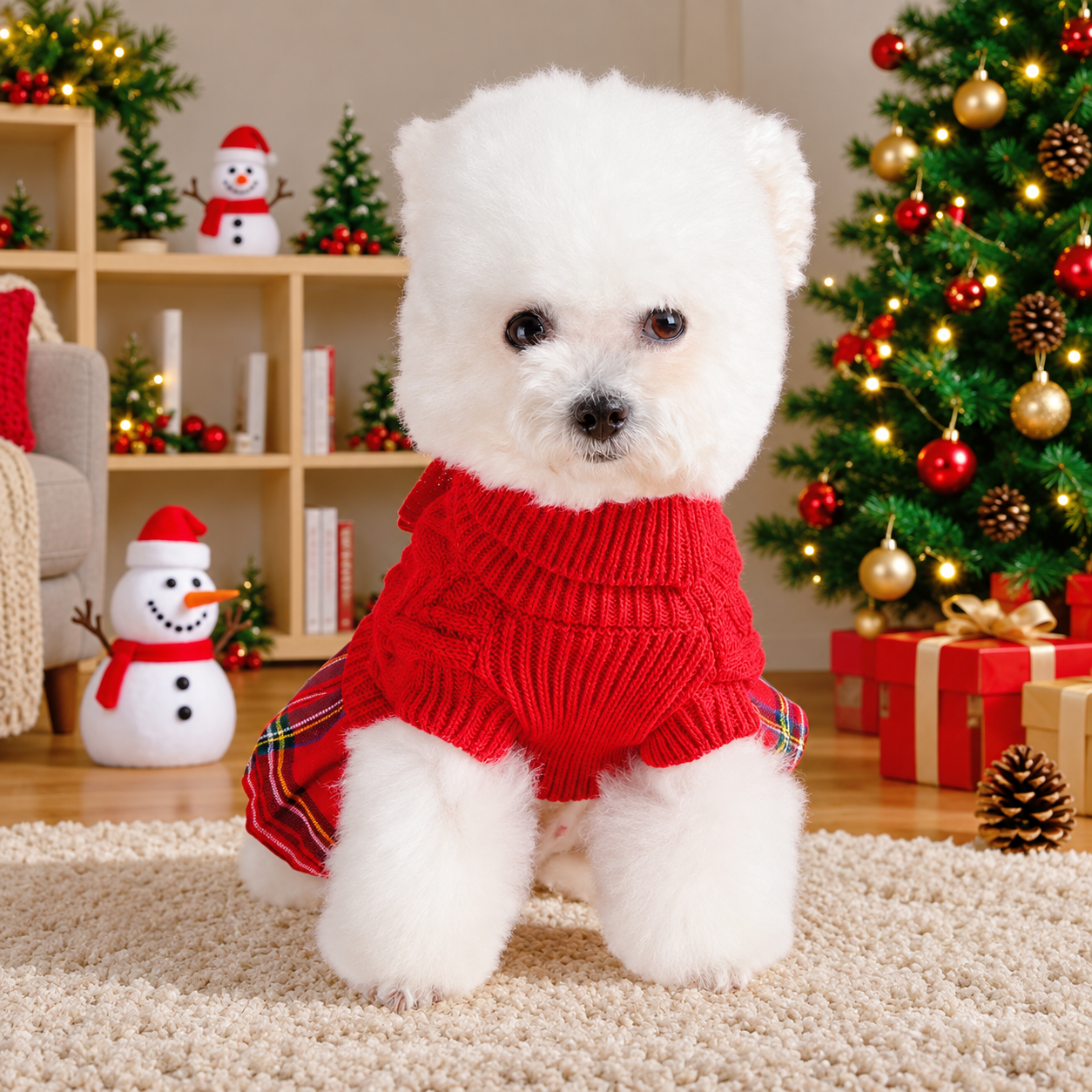 Striped Christmas Pet Sweater for Dogs and Cats