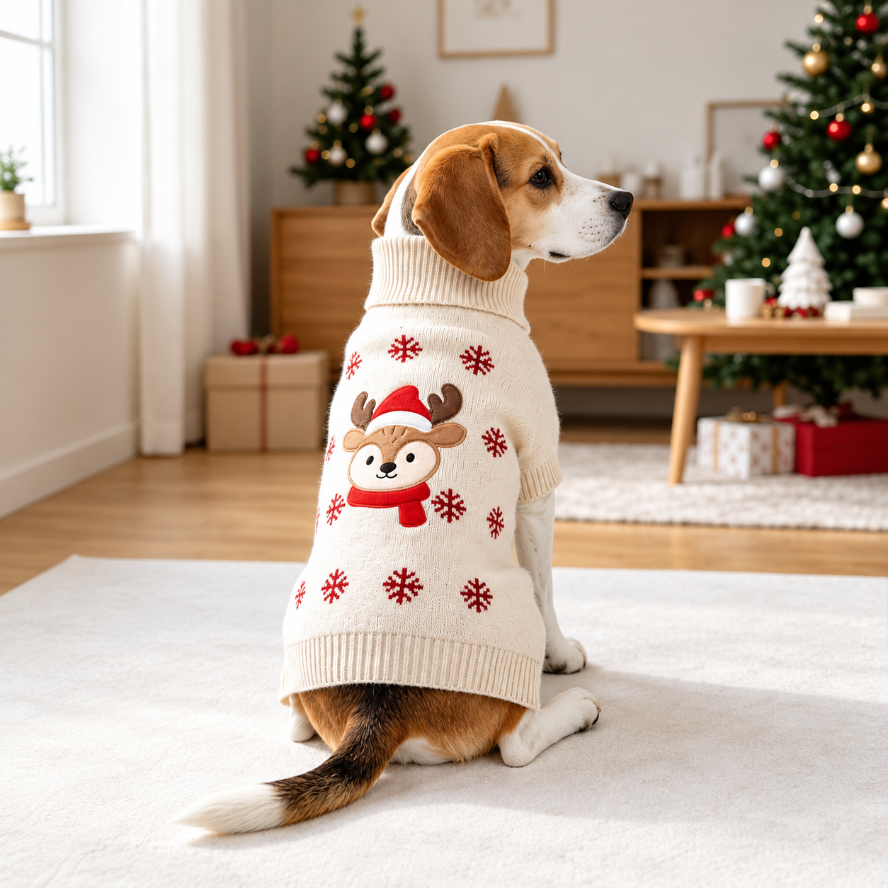 Christmas Reindeer Knit Pet Sweater 