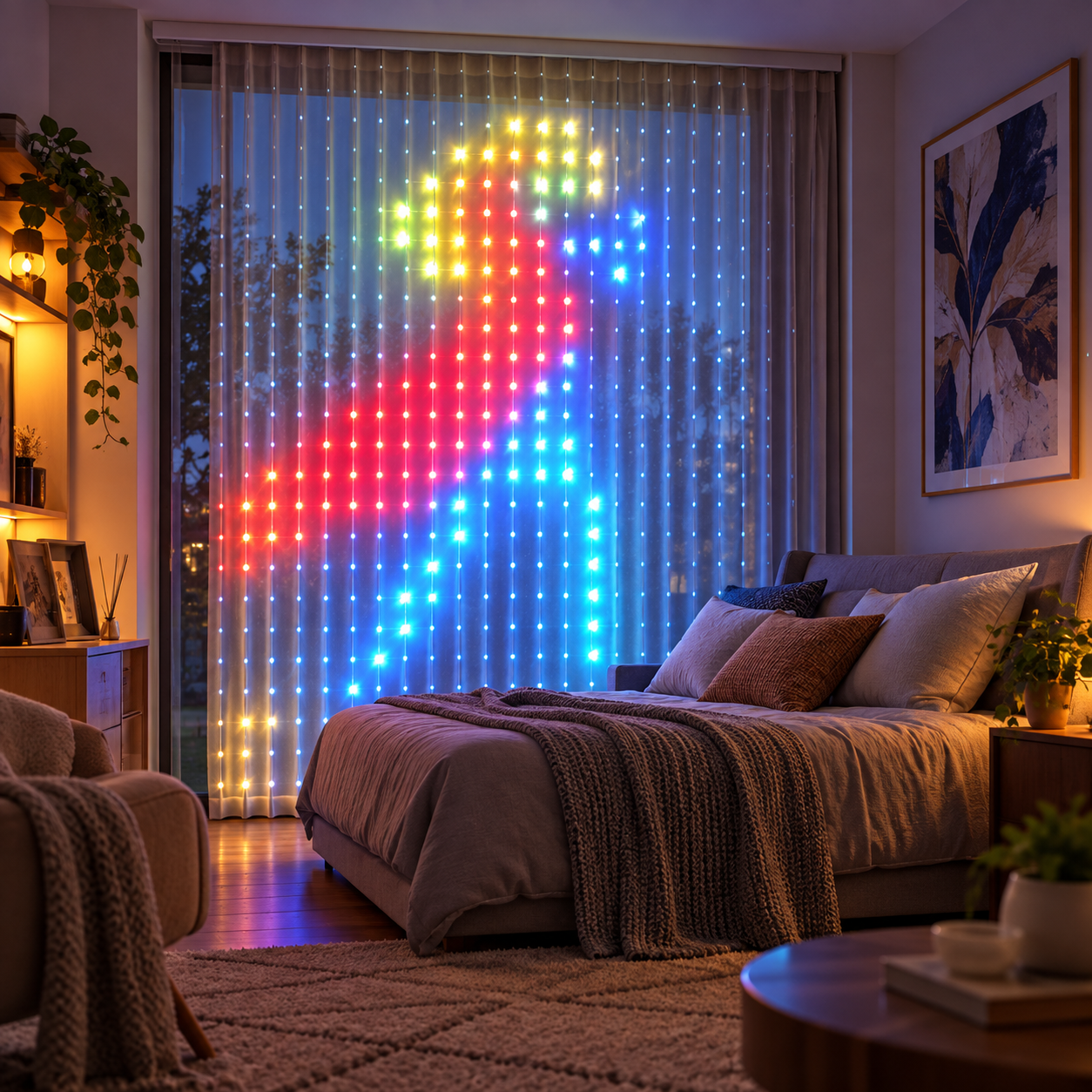 400 LED Smart Curtain String Lights With Programmable Effects