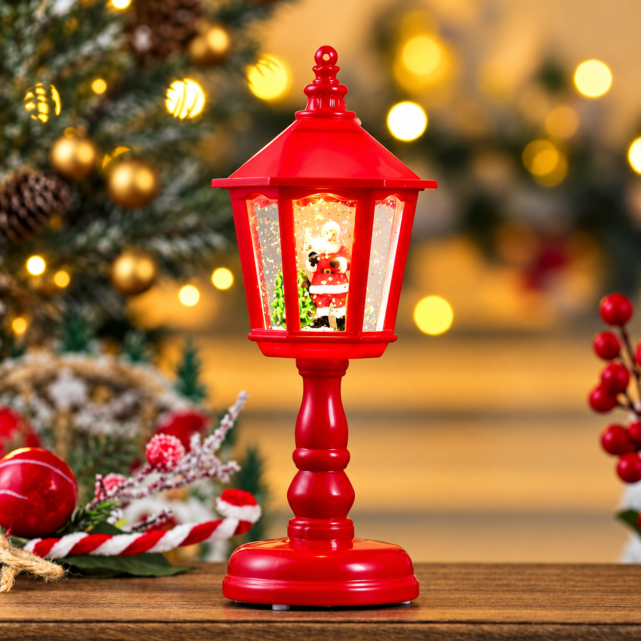 Christmas Music Water Night Light LED Lantern For Holiday Decor