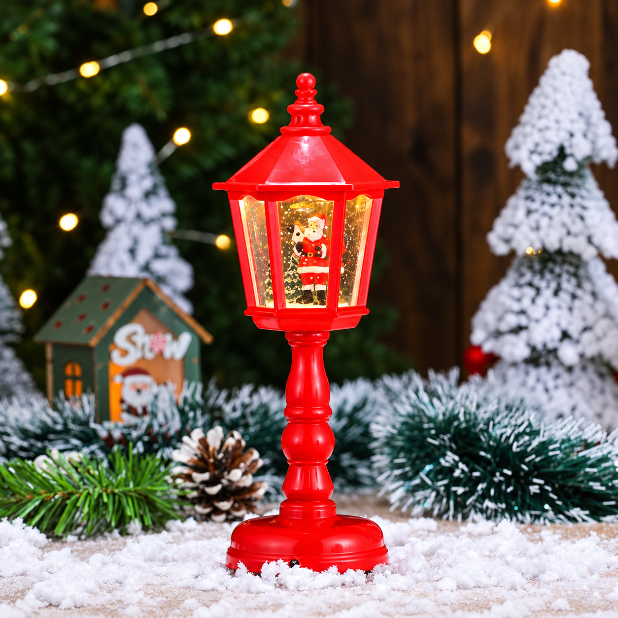 Christmas Music Water Night Light LED Lantern For Holiday Decor