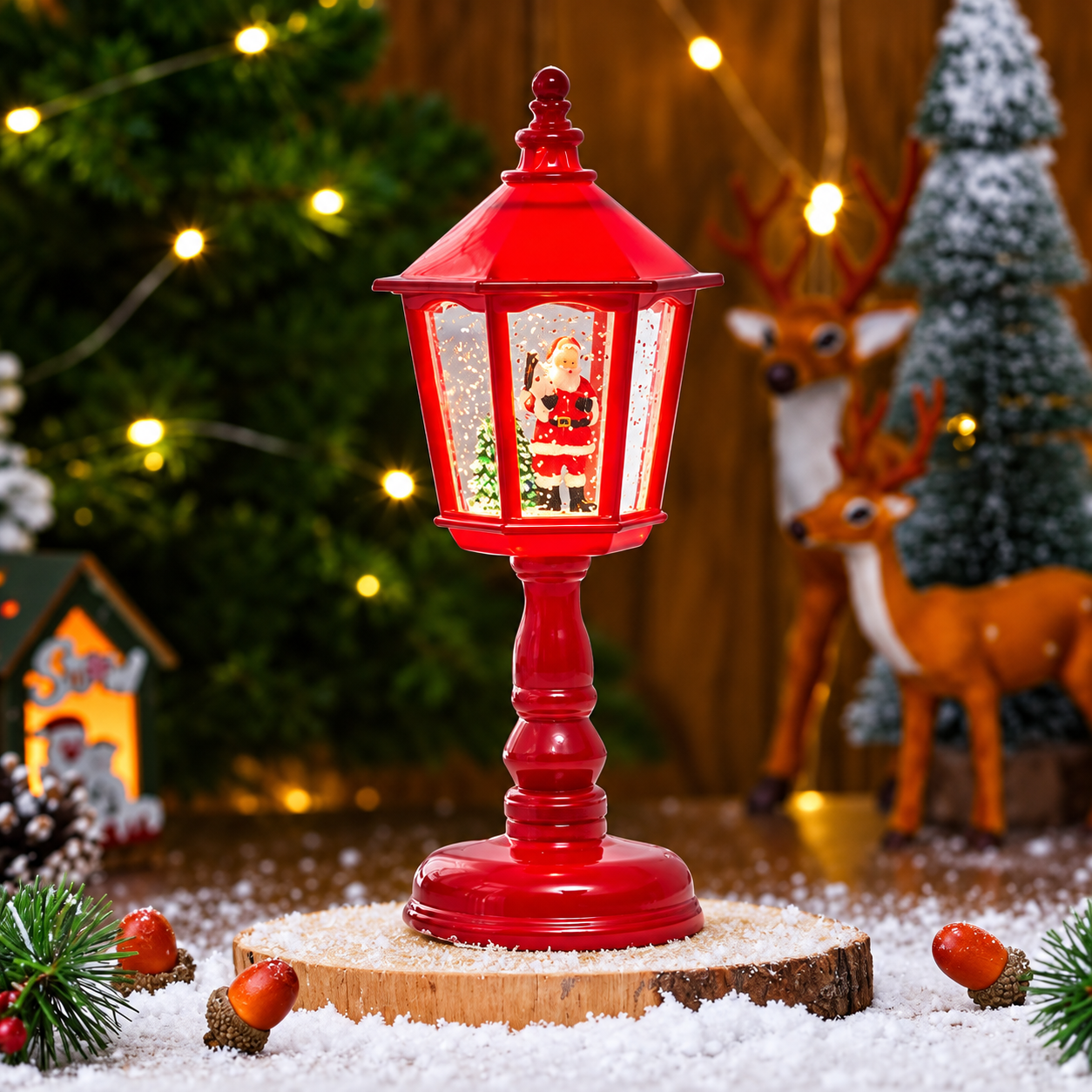 Christmas Music Water Night Light LED Lantern For Holiday Decor