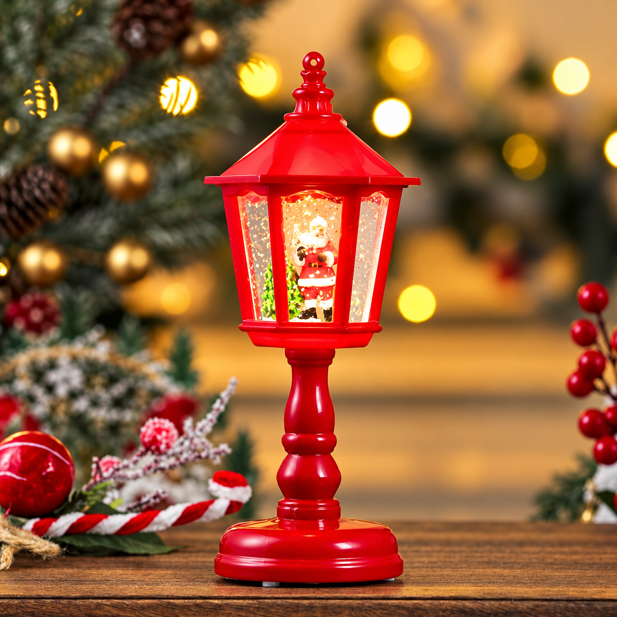 Christmas Music Water Night Light LED Lantern For Holiday Decor