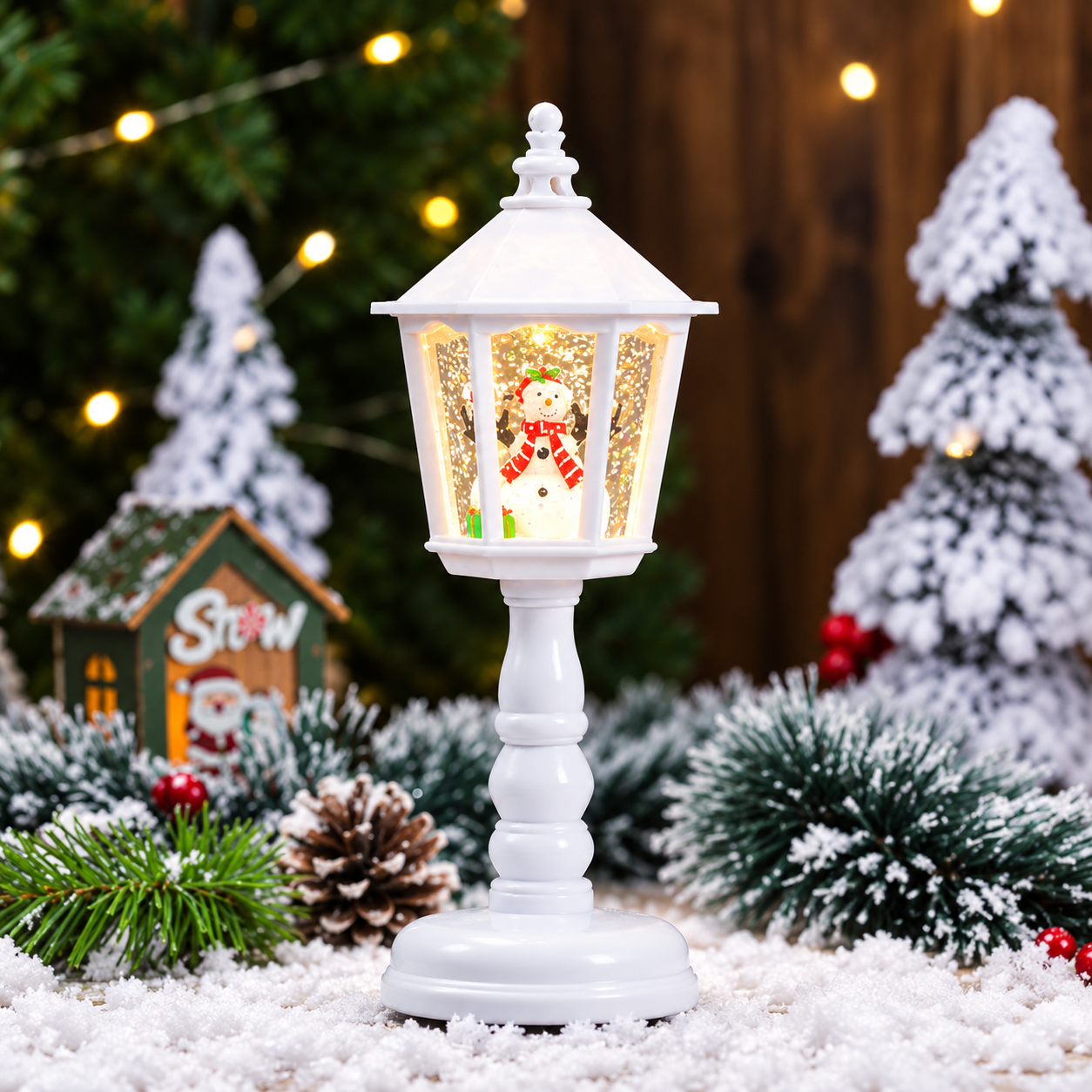 Christmas Music Water Night Light LED Lantern For Holiday Decor