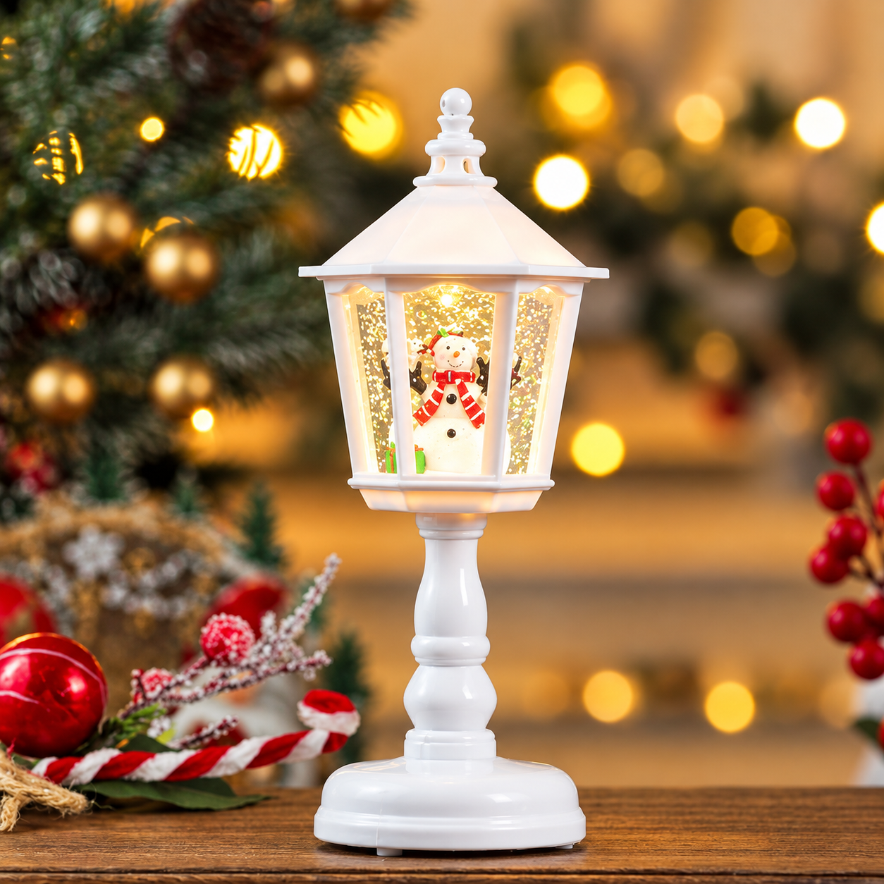 Christmas Music Water Night Light LED Lantern For Holiday Decor