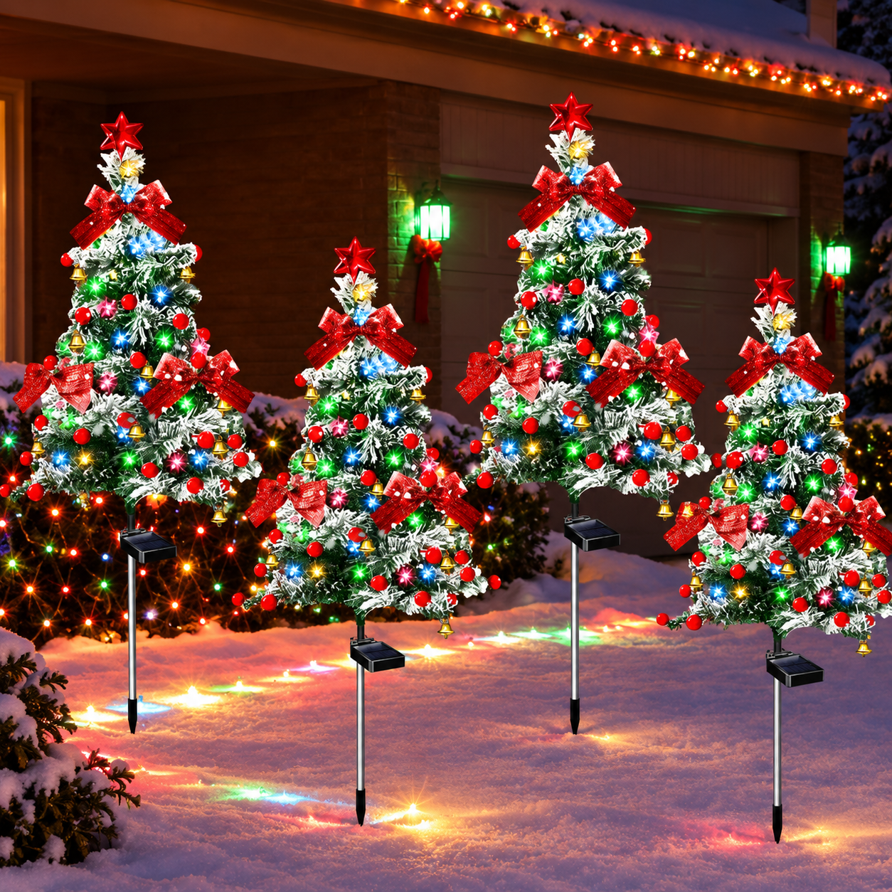 Solar Christmas Cedar Tree Lights For Outdoor Garden Decoration