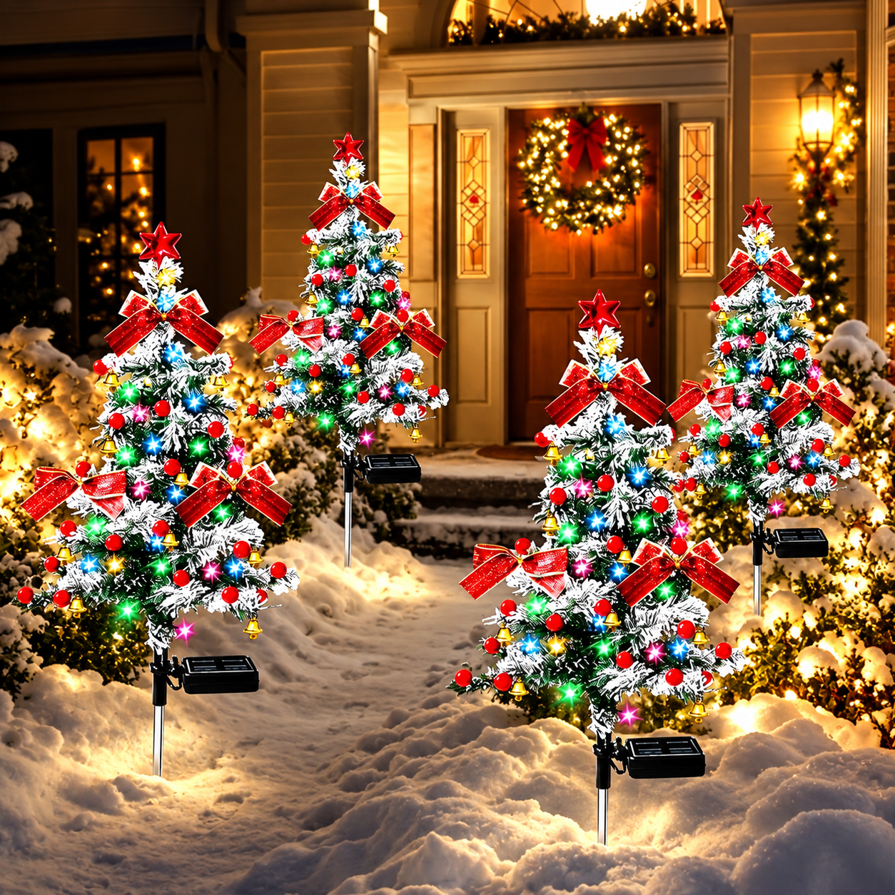 Solar Christmas Cedar Tree Lights For Outdoor Garden Decoration