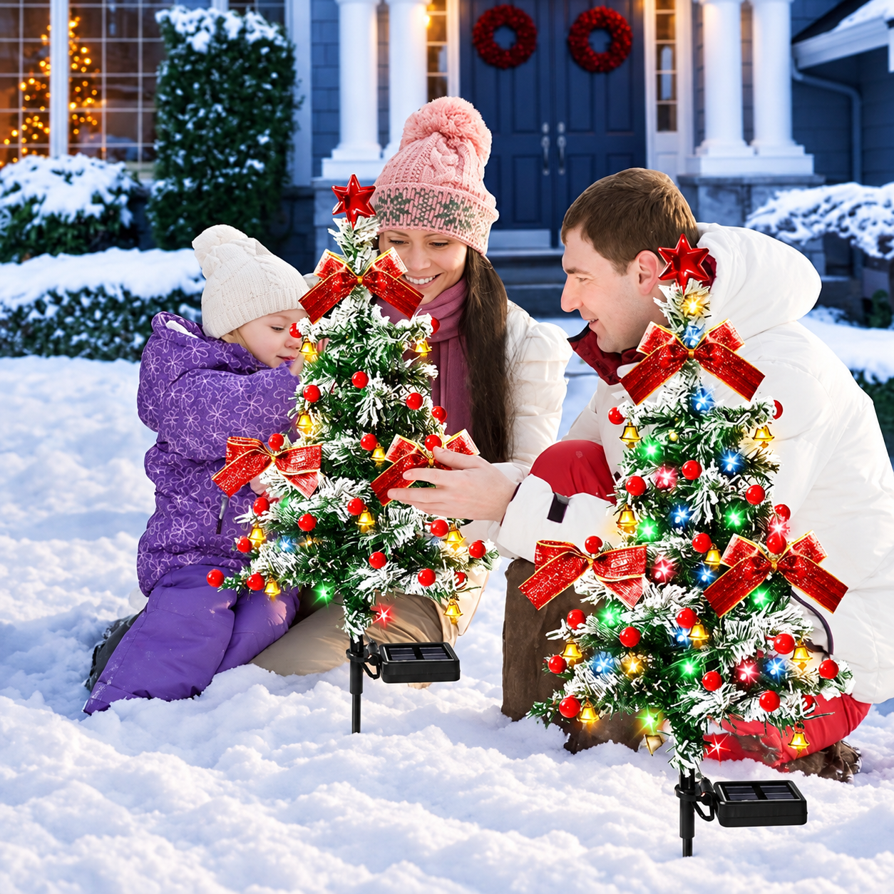 Solar Christmas Cedar Tree Lights For Outdoor Garden Decoration