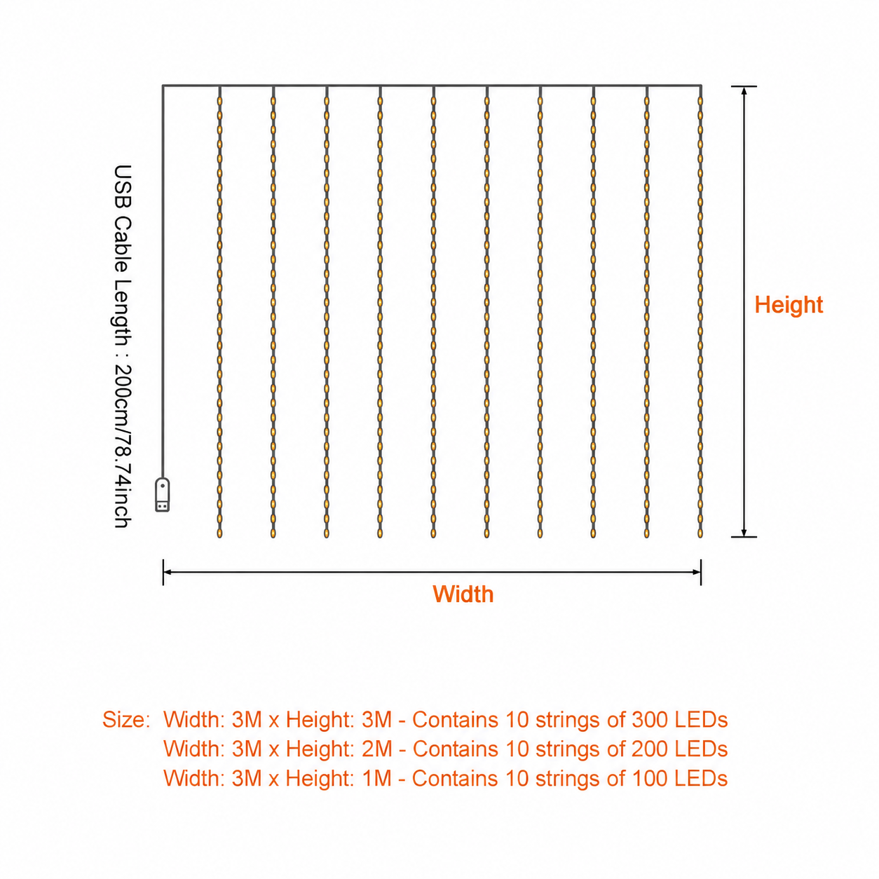 Christmas Curtain Lights With Remote Control