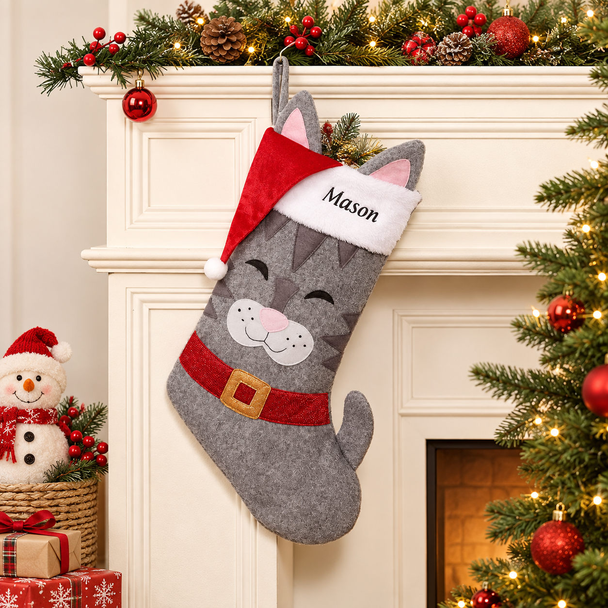 Personalized Embroidered Christmas Stocking for Dogs and Cats
