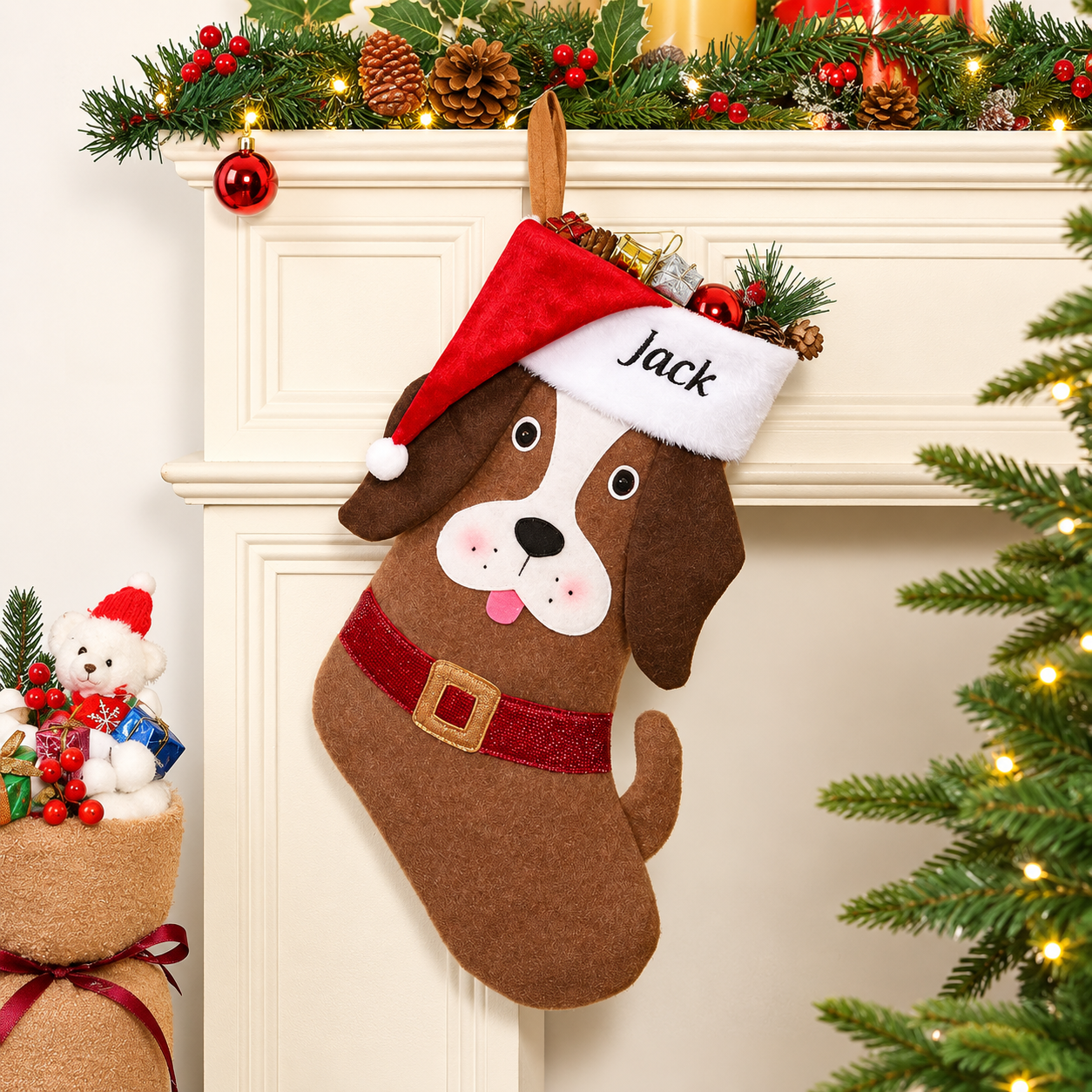 Personalized Embroidered Christmas Stocking for Dogs and Cats