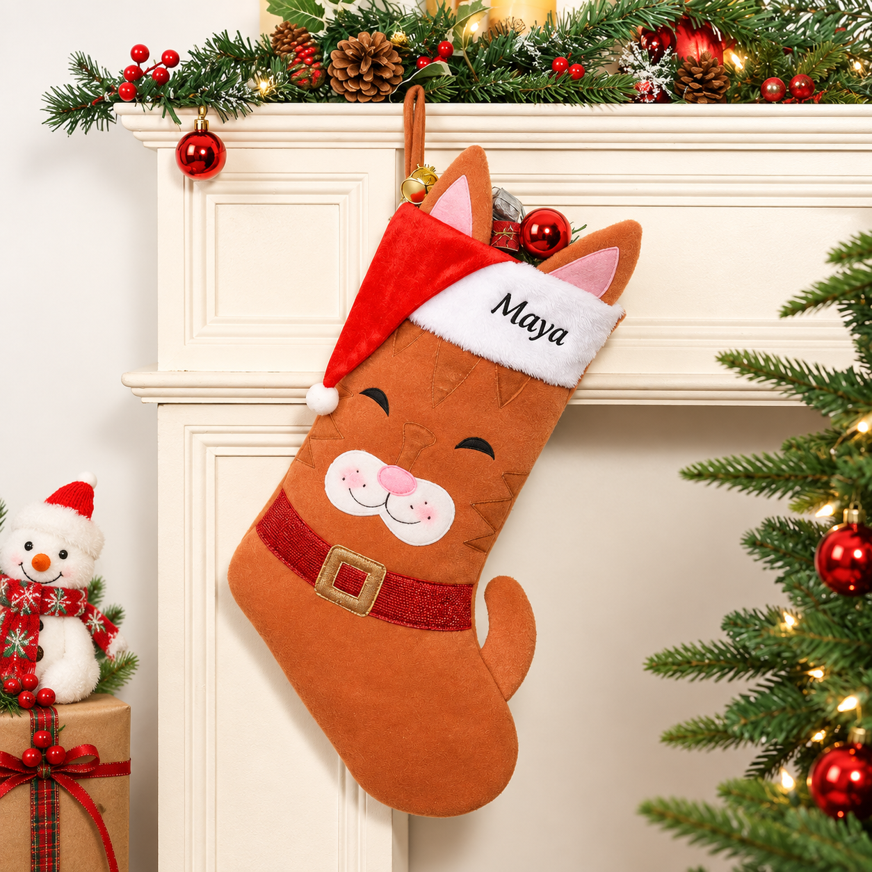 Personalized Embroidered Christmas Stocking for Dogs and Cats