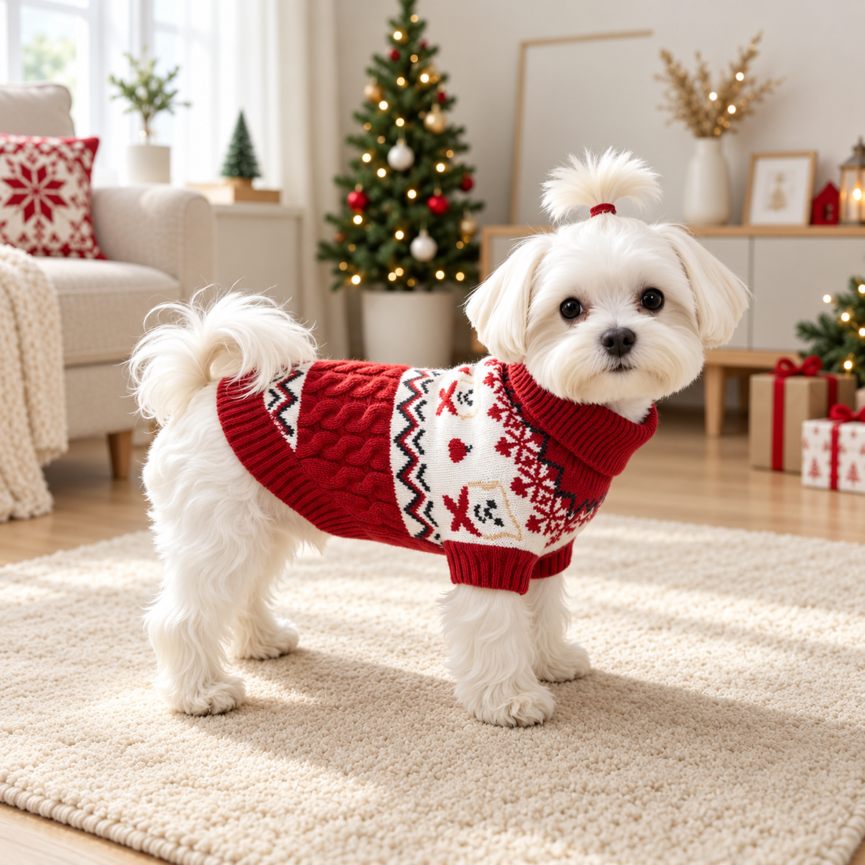 Christmas Reindeer Knit Sweater For Dog