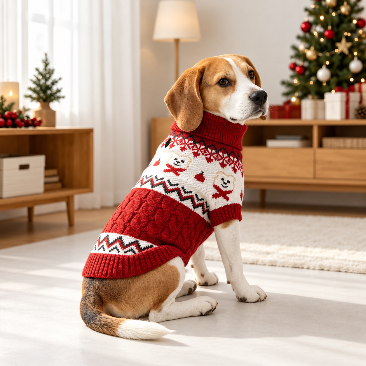 Christmas Reindeer Knit Sweater For Dog
