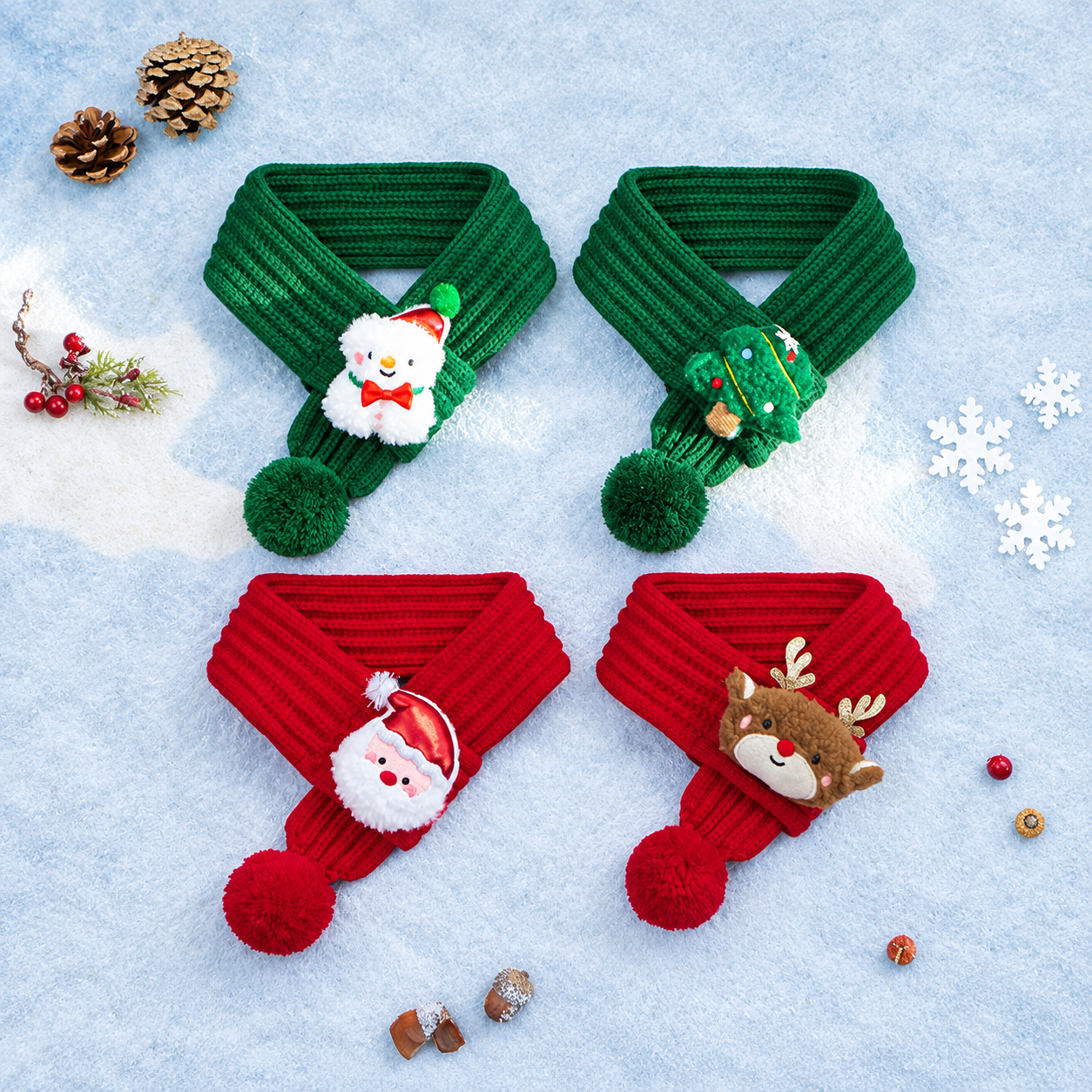 Casual Knitted Christmas Scarf For Pets
