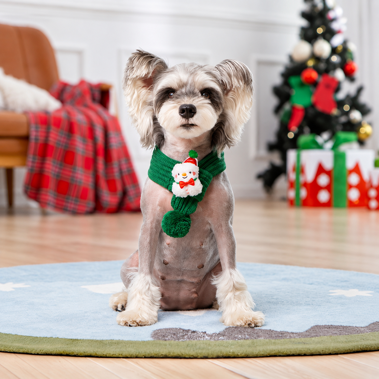 Casual Knitted Christmas Scarf For Pets