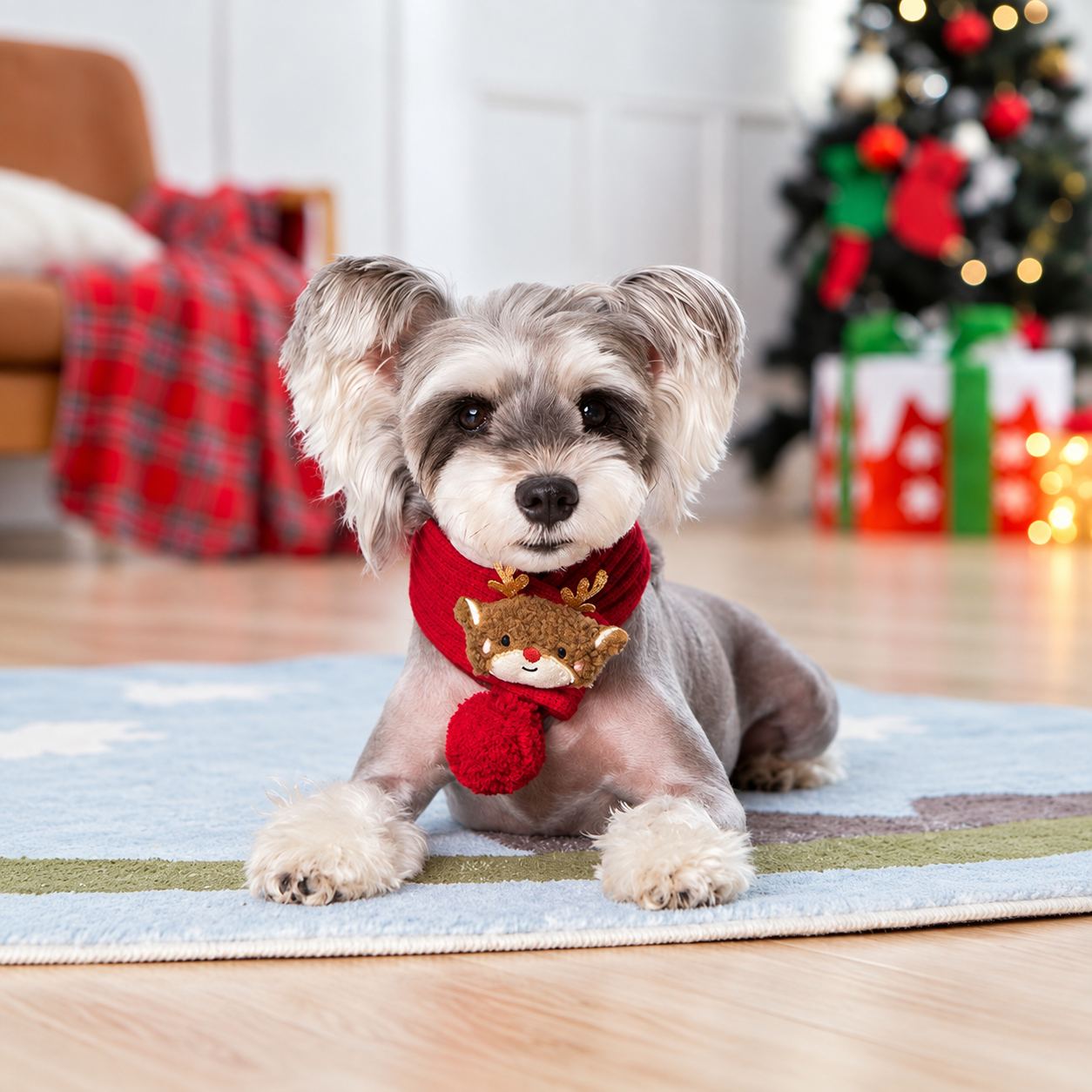 Casual Knitted Christmas Scarf For Pets