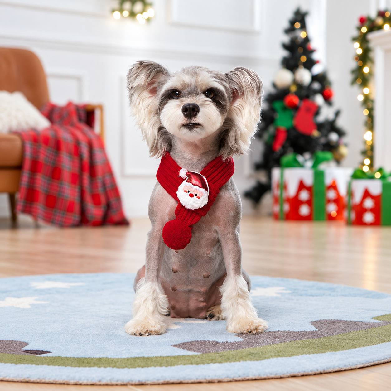 Casual Knitted Christmas Scarf For Pets