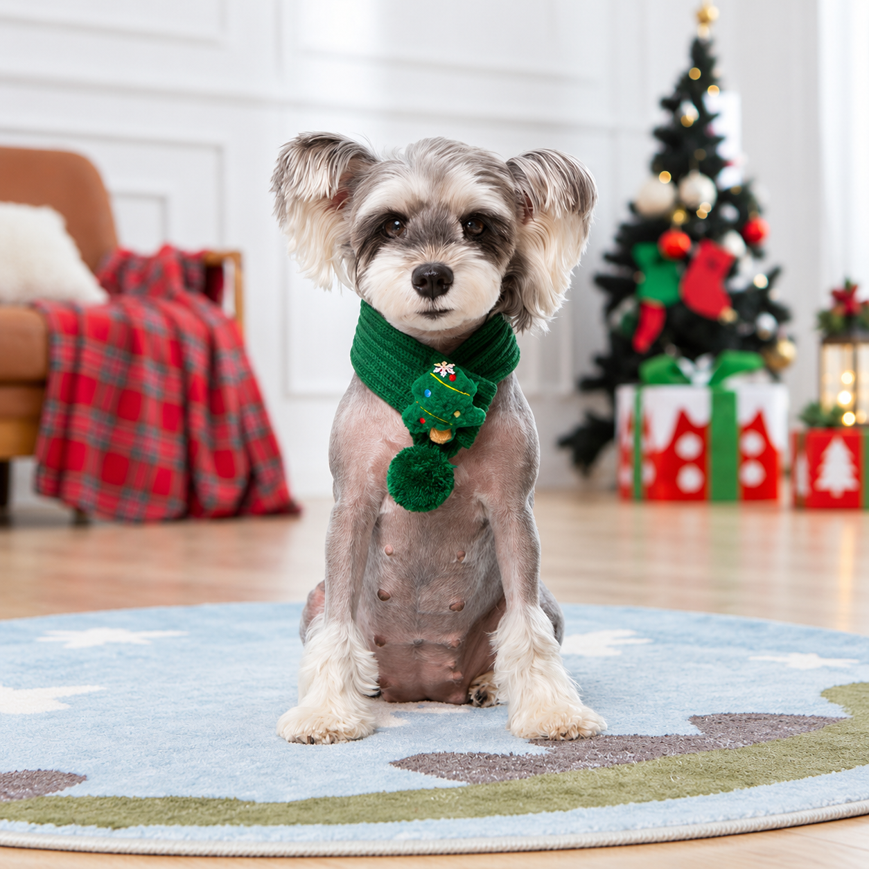 Casual Knitted Christmas Scarf For Pets