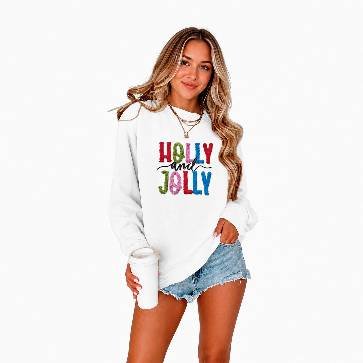 Embroidered Pullover Christmas Sweatshirts For Women 