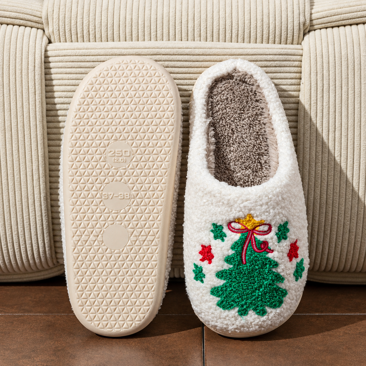Christmas Cartoon Winter Holiday House Slippers For Men And Women