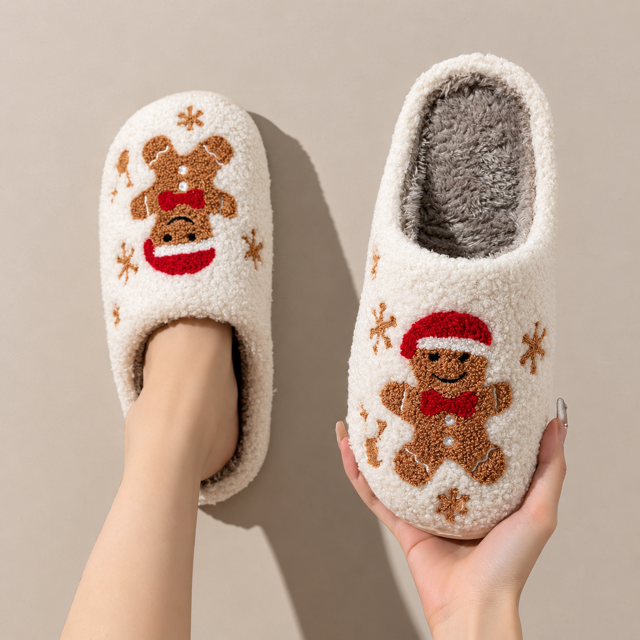 Christmas Cartoon Winter Holiday House Slippers For Men And Women