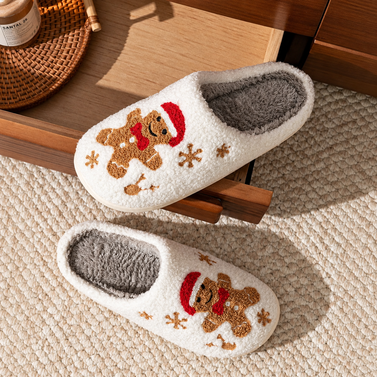 Christmas Cartoon Winter Holiday House Slippers For Men And Women