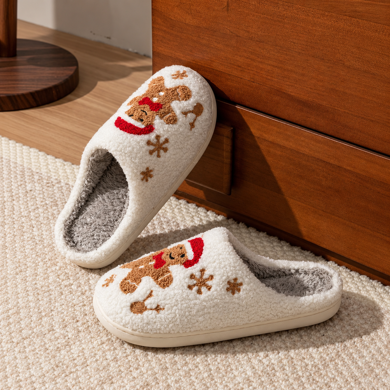 Christmas Cartoon Winter Holiday House Slippers For Men And Women