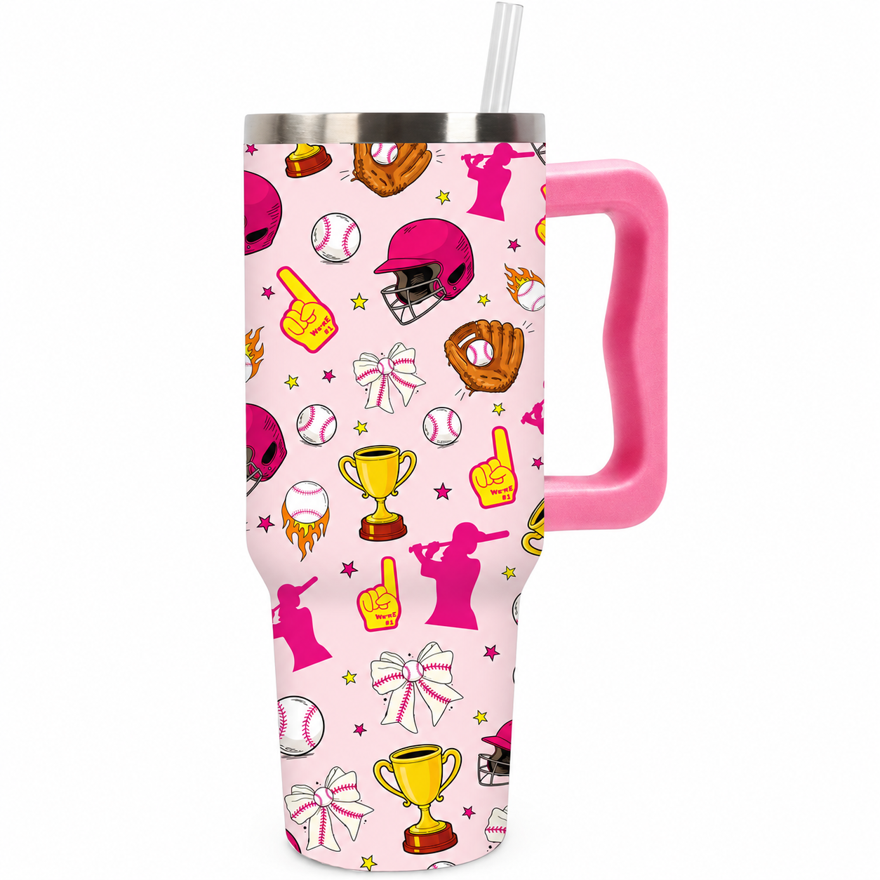 40 oz Christmas Candy Cane Stainless Steel Insulated Tumbler with Straw