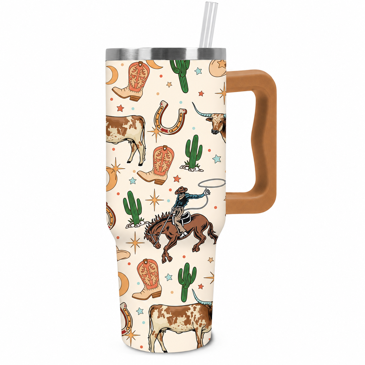 40 oz Christmas Candy Cane Stainless Steel Insulated Tumbler with Straw