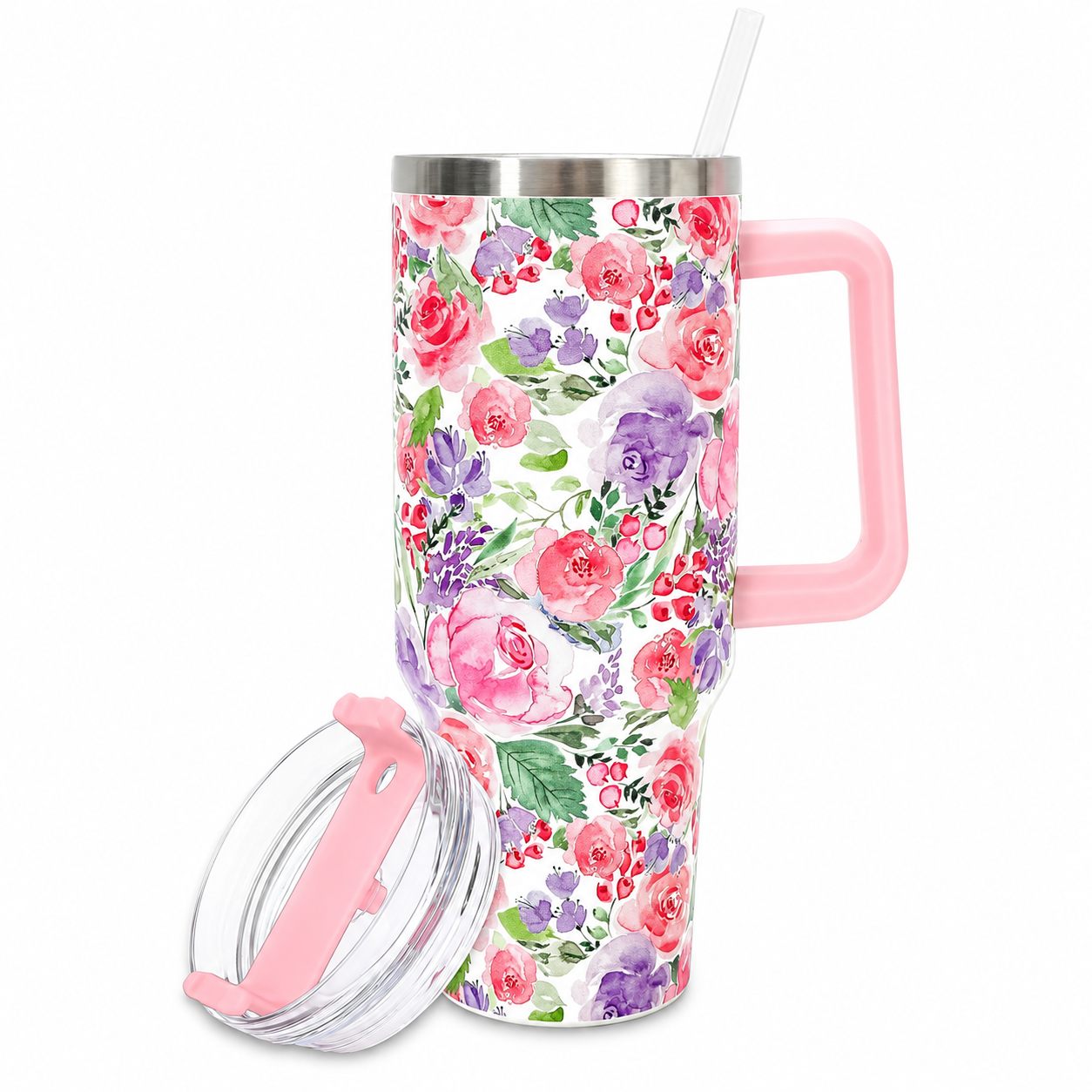 40 oz Christmas Candy Cane Stainless Steel Insulated Tumbler with Straw