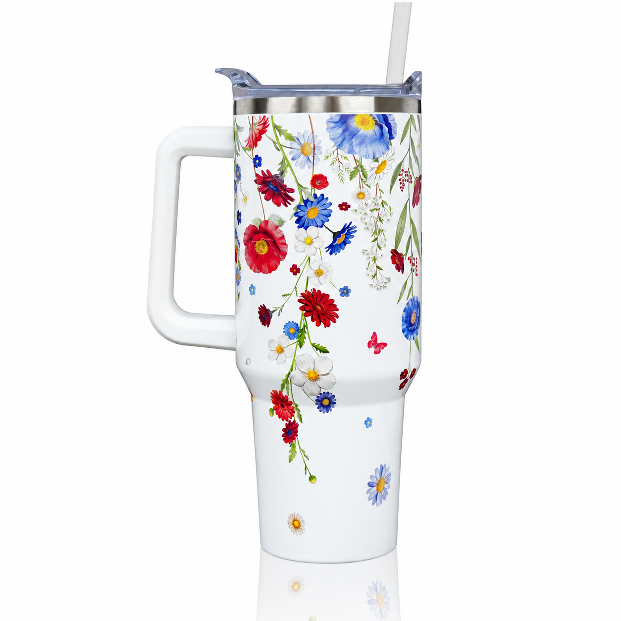 40 oz Christmas Snowman Stainless Steel Insulated Tumbler with Straw
