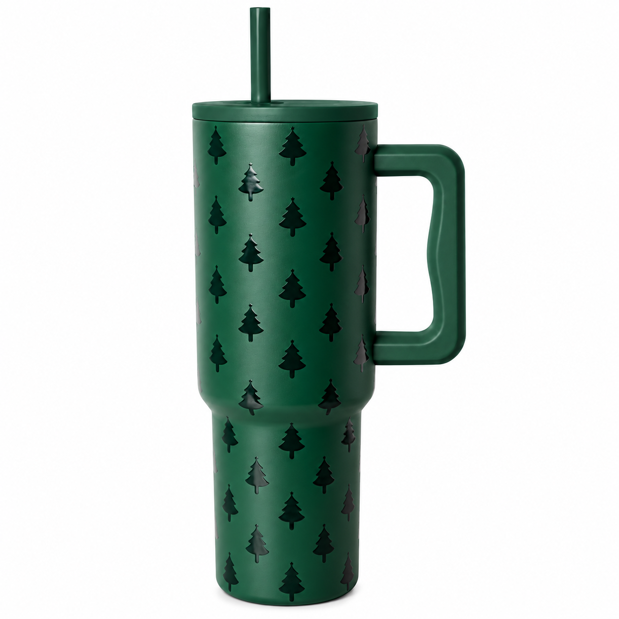 40 oz Christmas Flannel Pattern Tumbler with Handle and Straw