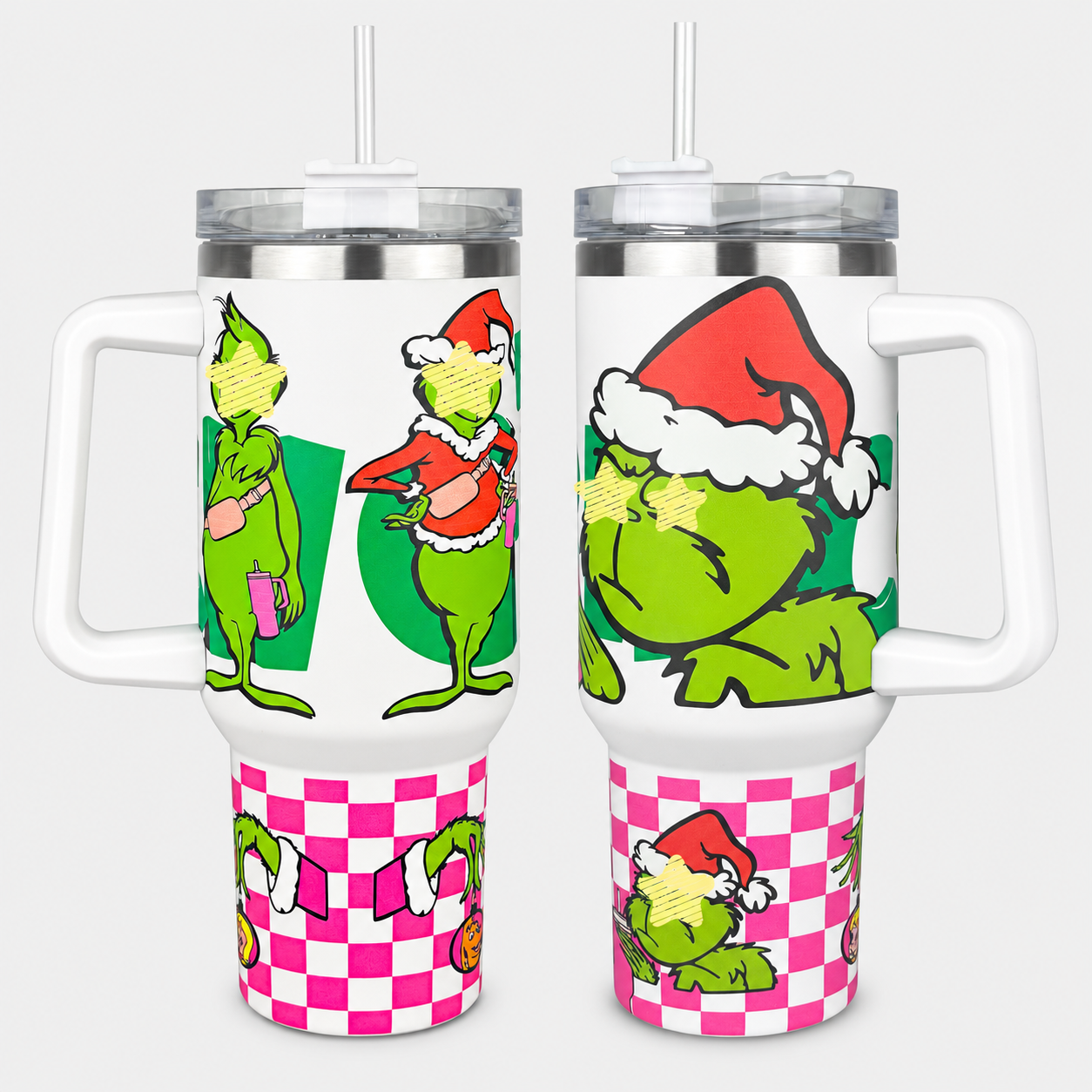 40 oz Christmas Character Stainless Steel Insulated Tumbler with Handle and Straw