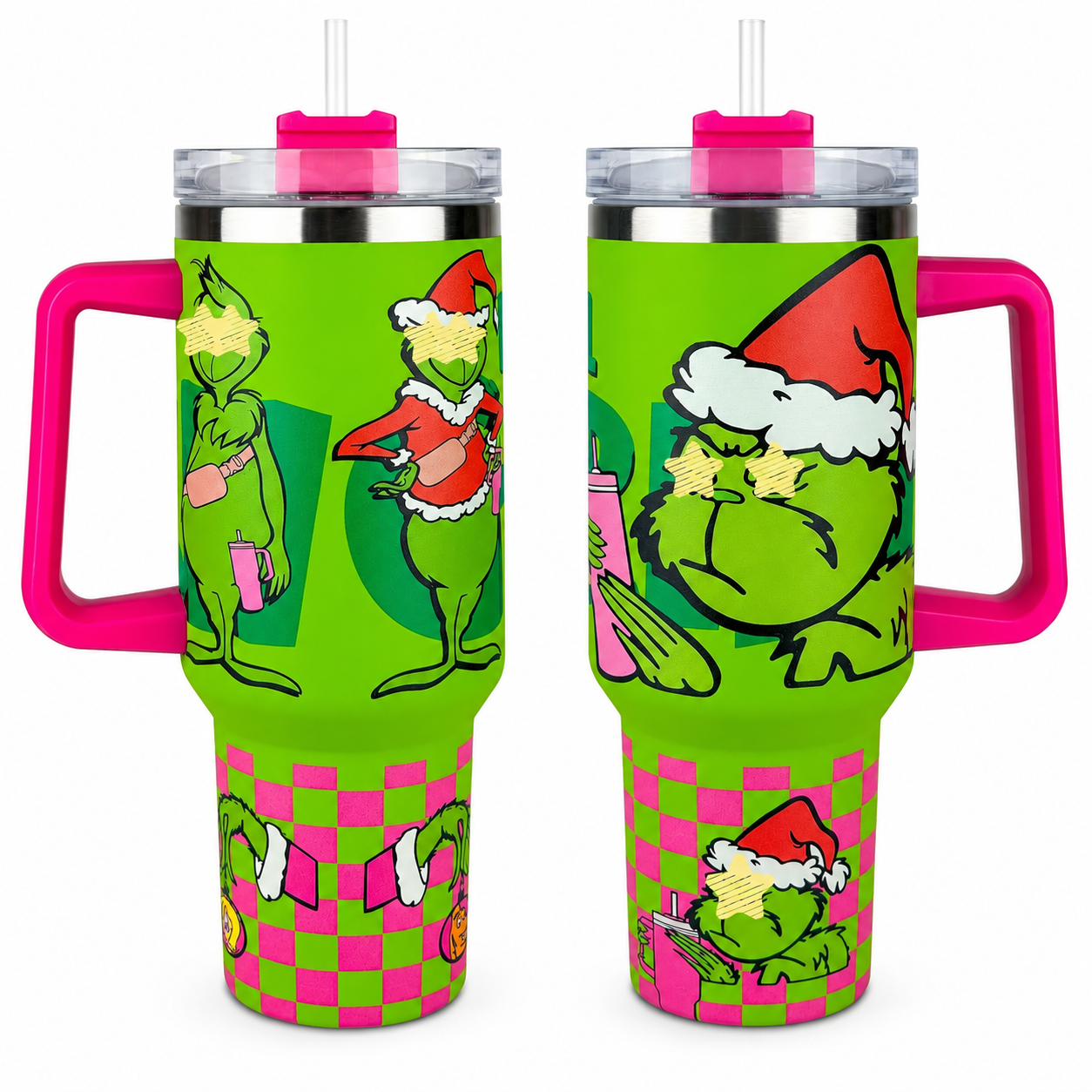 40 oz Christmas Character Stainless Steel Insulated Tumbler with Handle and Straw